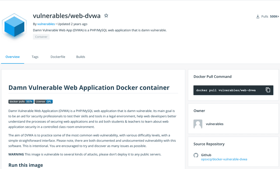 vulnerables/web-dvwa