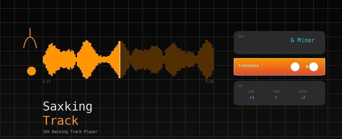 Saxking Track — แอป iOS สำหรับฝึกซ้อมแซกโซโฟนกับ Backing Track